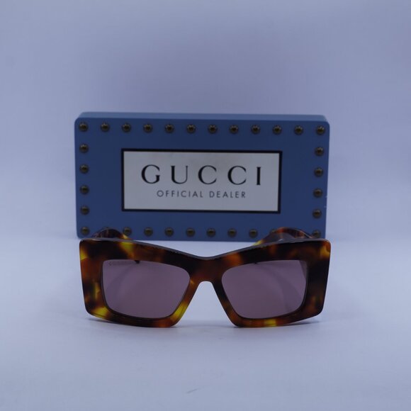 Gucci GG1842S 003 Square Sunglasses - Havana\Lilac - Picture 2 of 11